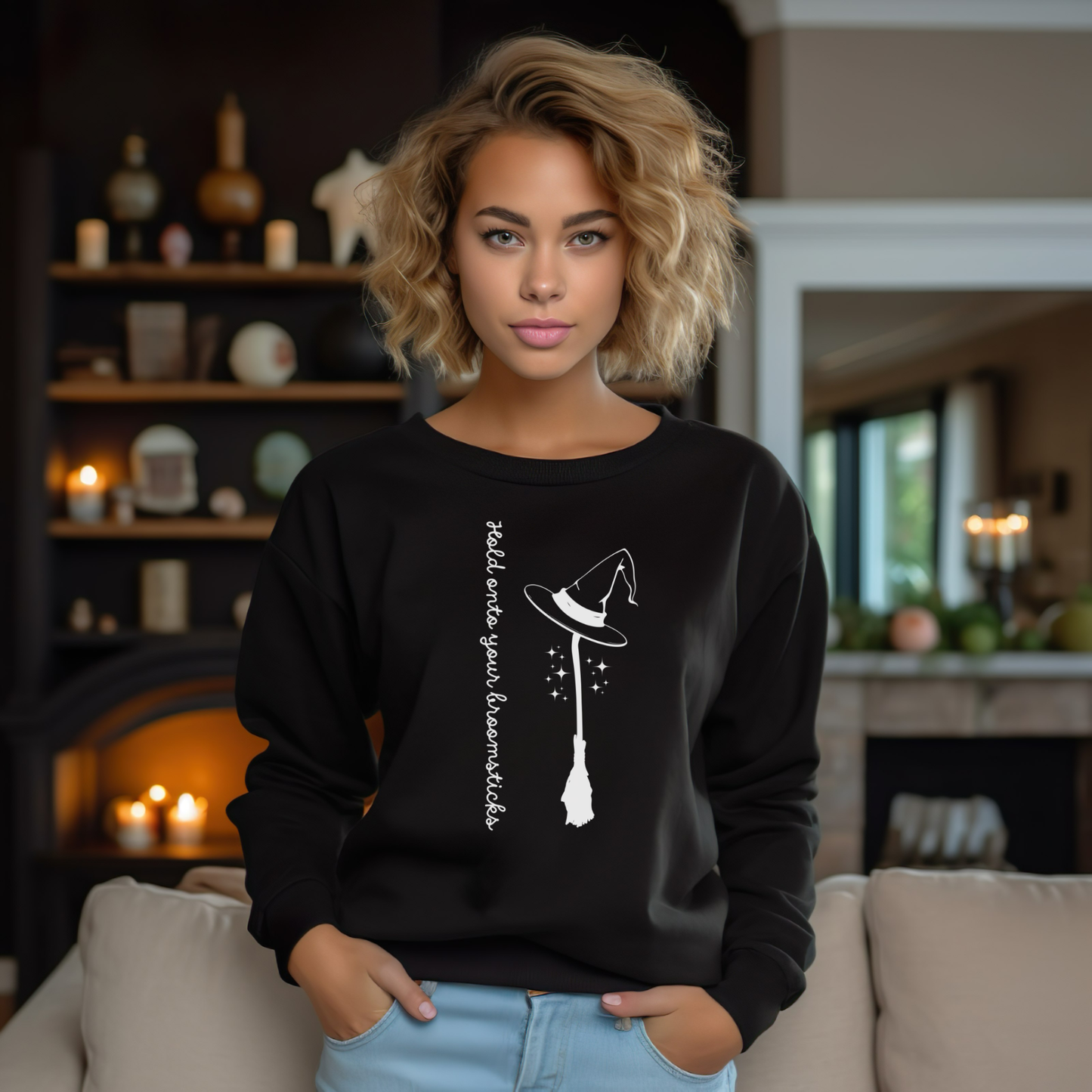 Hold onto your Broom Halloween Sweatshirt