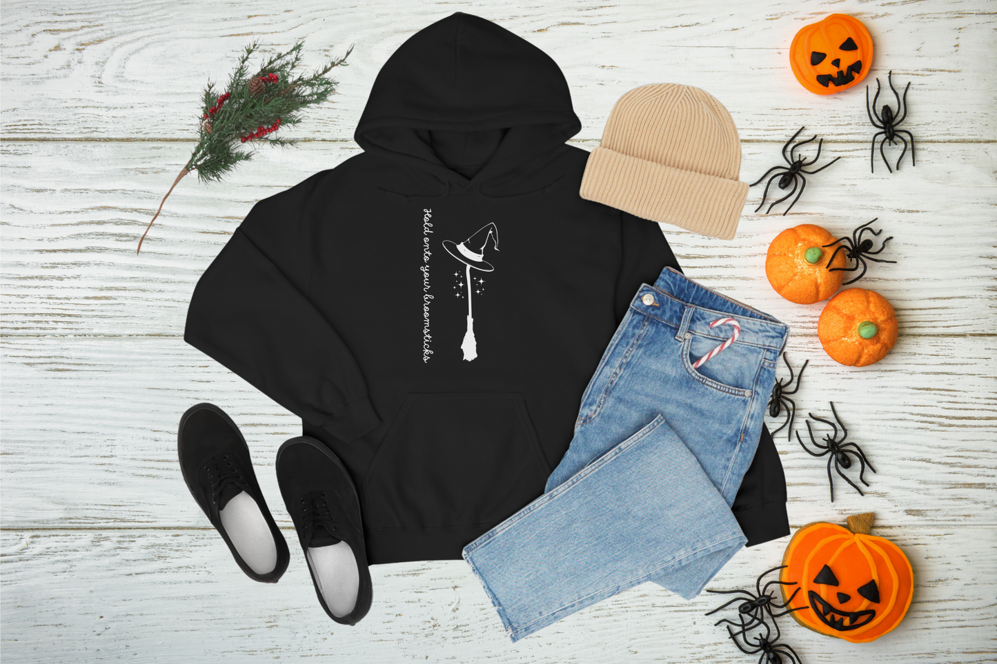 Hold onto your Broom - Unisex Halloween Hoodie