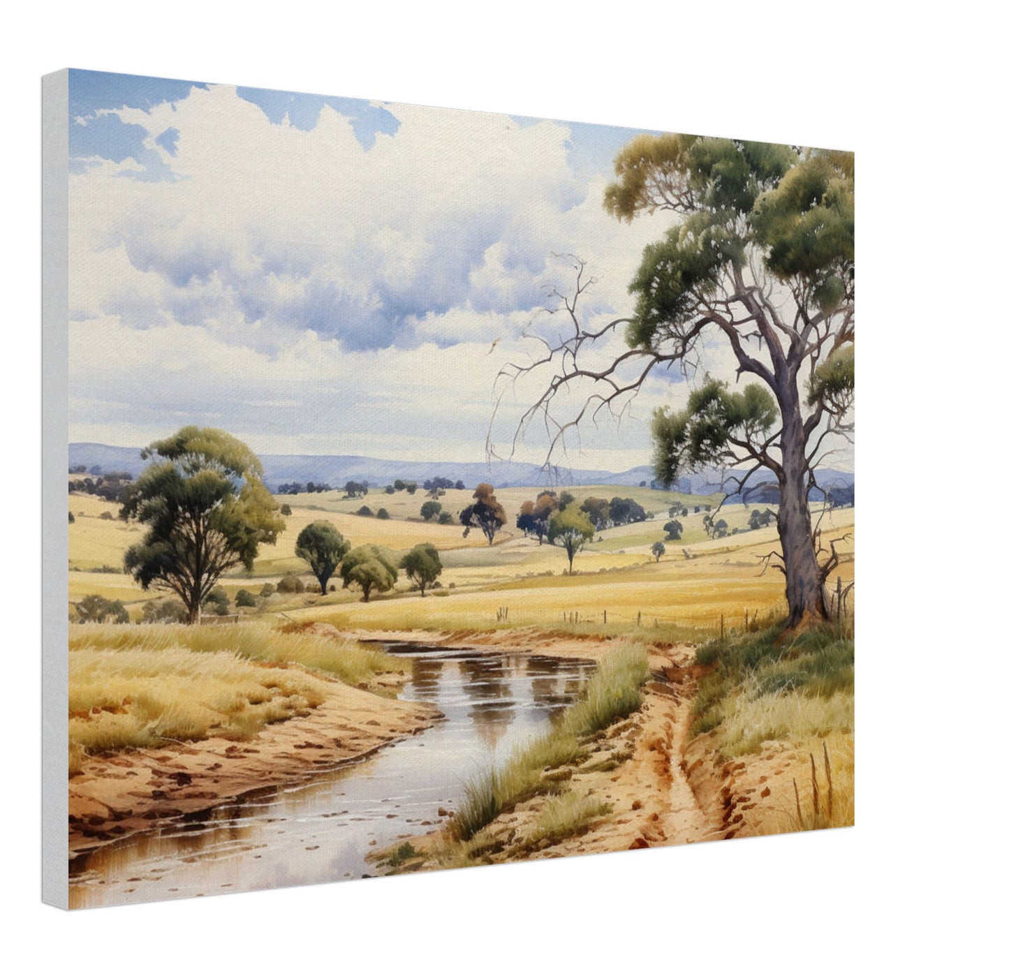 Country Landscape Watercolour - Canvas