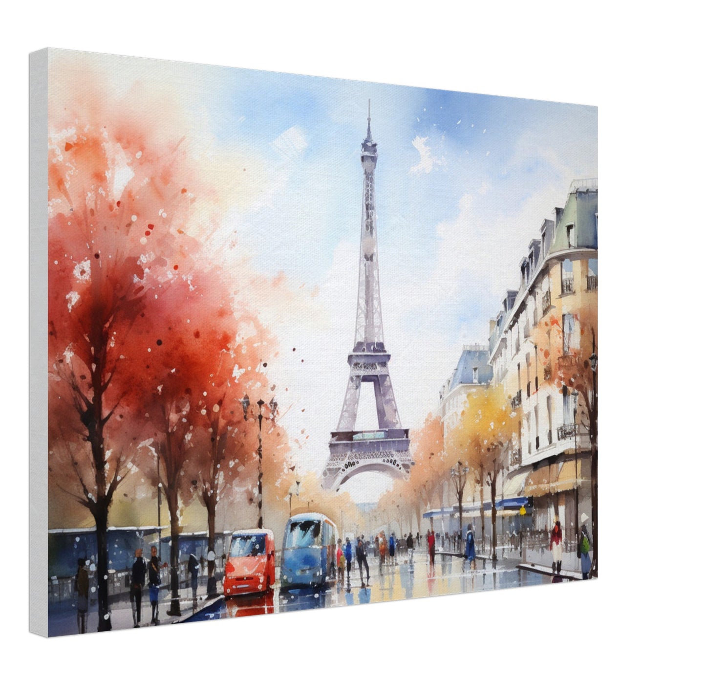 Eiffel Tower Watercolour - Canvas