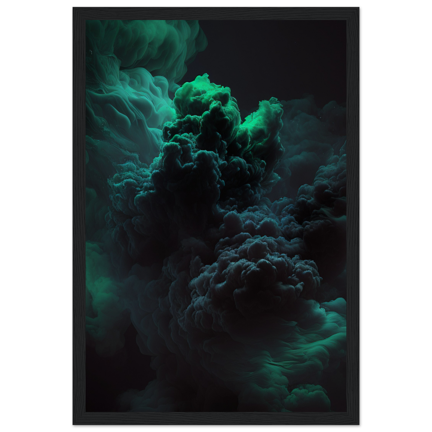 Green/Black Art - Museum-Quality Matte Paper Wooden Framed Poster