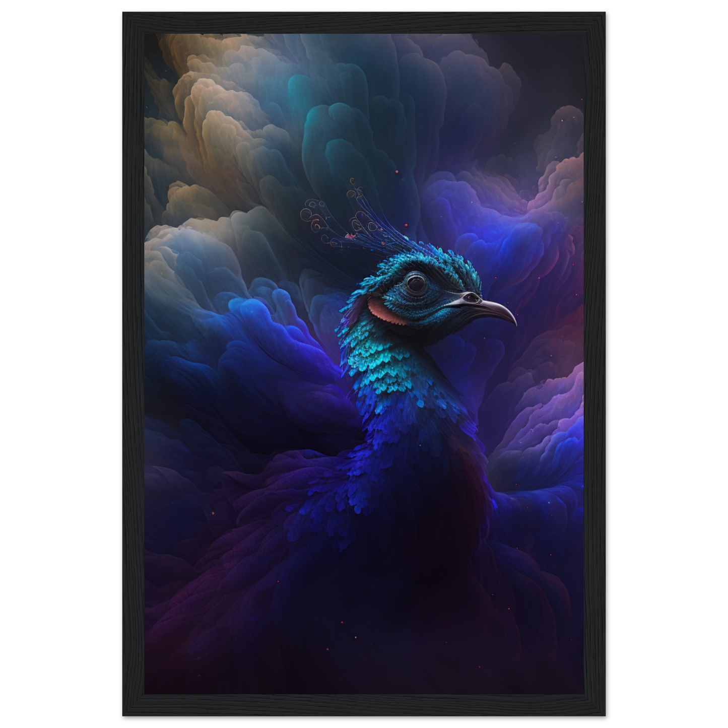 Abstract Peacock Art - Museum-Quality Matte Paper Wooden Framed Poster