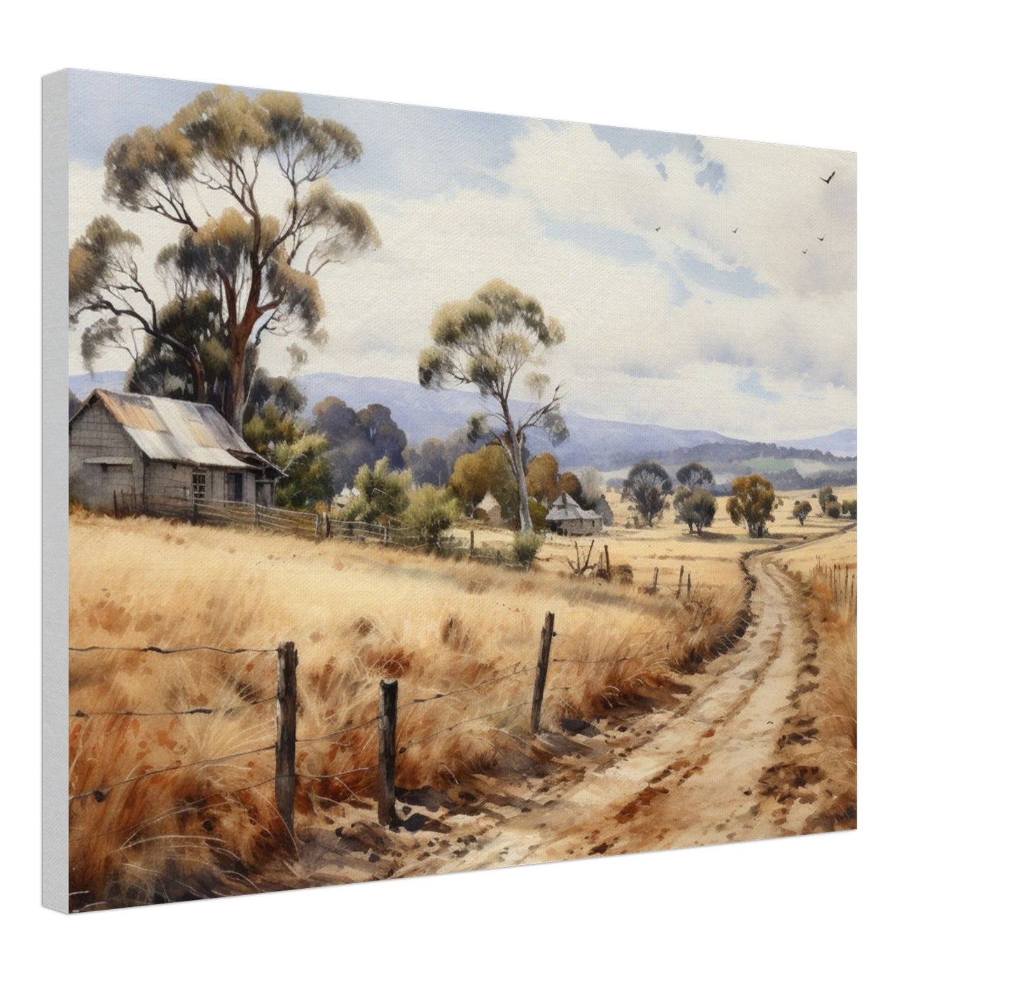 Countryside Landscape Watercolour - Canvas