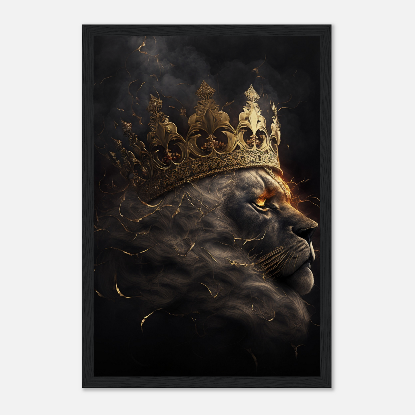 Abstract Lion Art - Museum-Quality Matte Paper Wooden Framed Poster