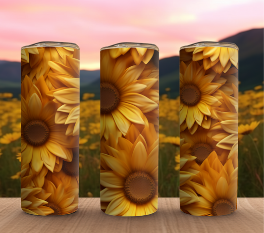 Seamless Sunflower - 20oz Skinny Tumbler Digital Design