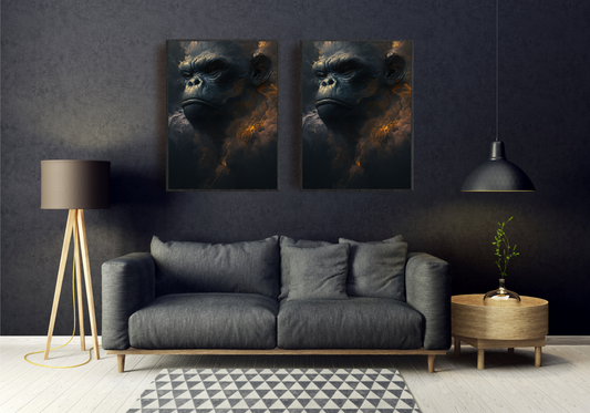 Abstract Ape Art - Museum-Quality Matte Paper Wooden Framed Poster