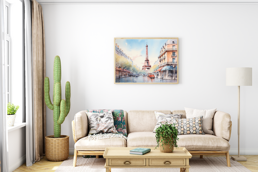 Eiffel Tower Watercolour - Canvas