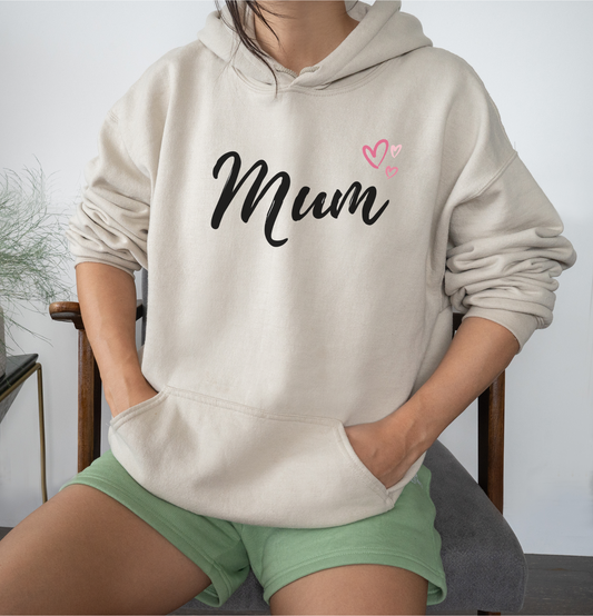 Mum Pink Hearts Hoodie