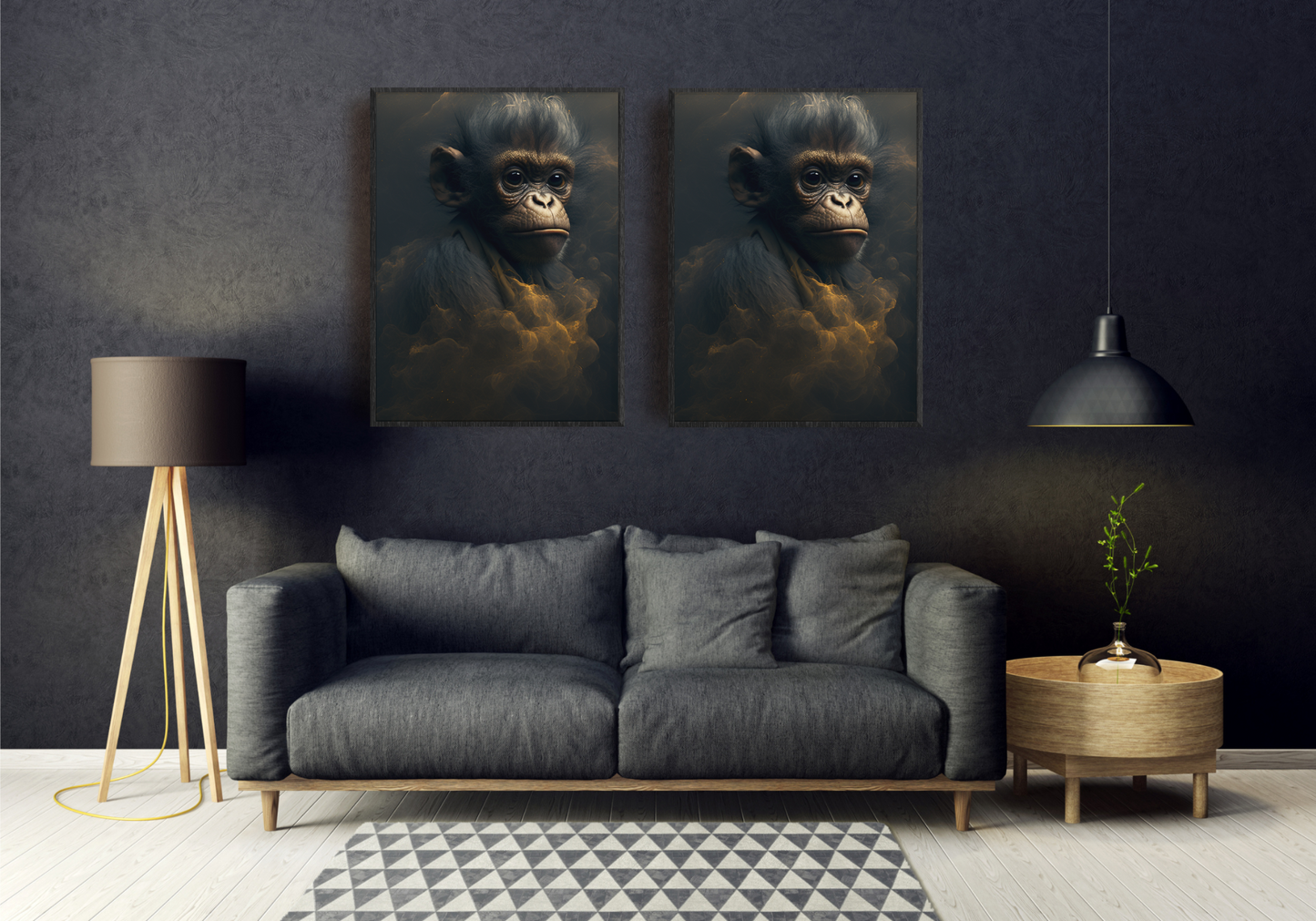 Abstract Ape Art - Museum-Quality Matte Paper Wooden Framed Poster