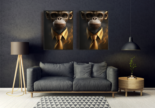 Abstract Ape Art  - Museum-Quality Matte Paper Wooden Framed Poster