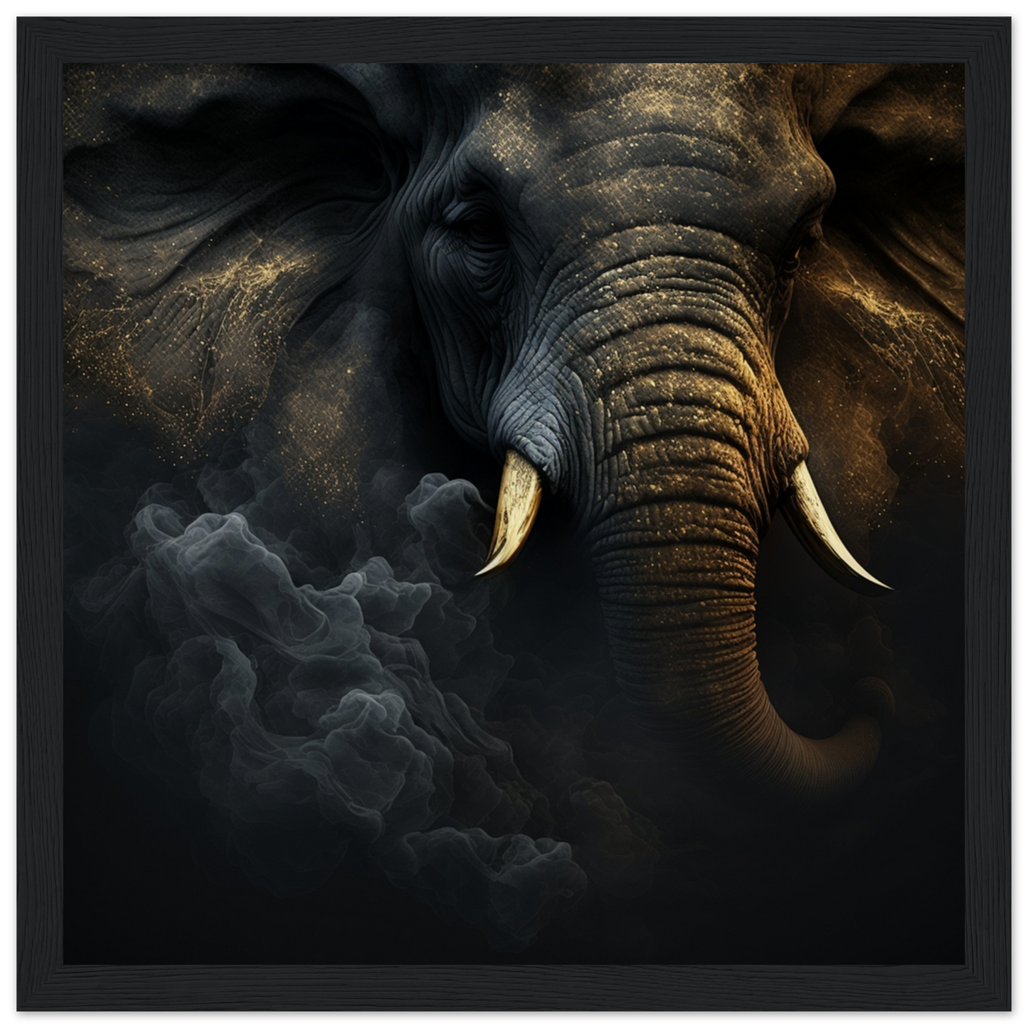 Abstract Elephant Art - Museum-Quality Matte Paper Wooden Framed Poster