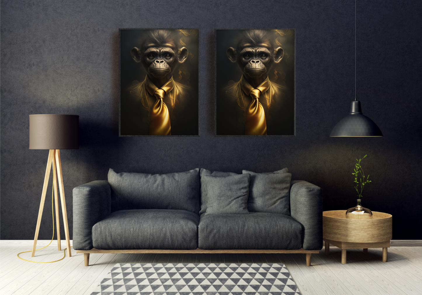 Abstract Ape Art  - Museum-Quality Matte Paper Wooden Framed Poster