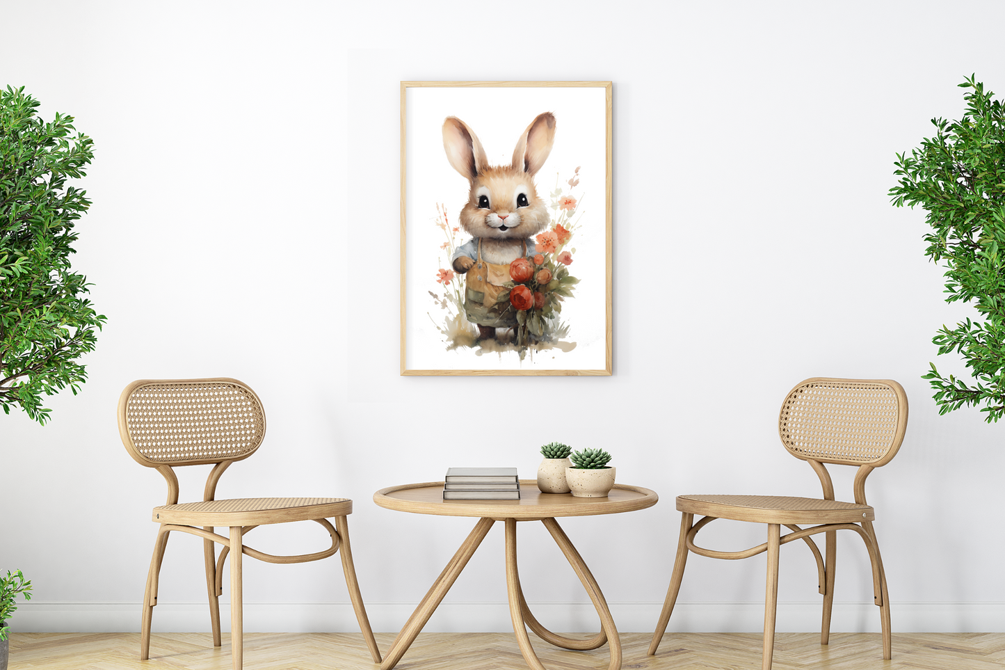 Cute Bunny Watercolour Canvas