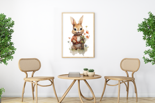 Cute Bunny Watercolour Canvas