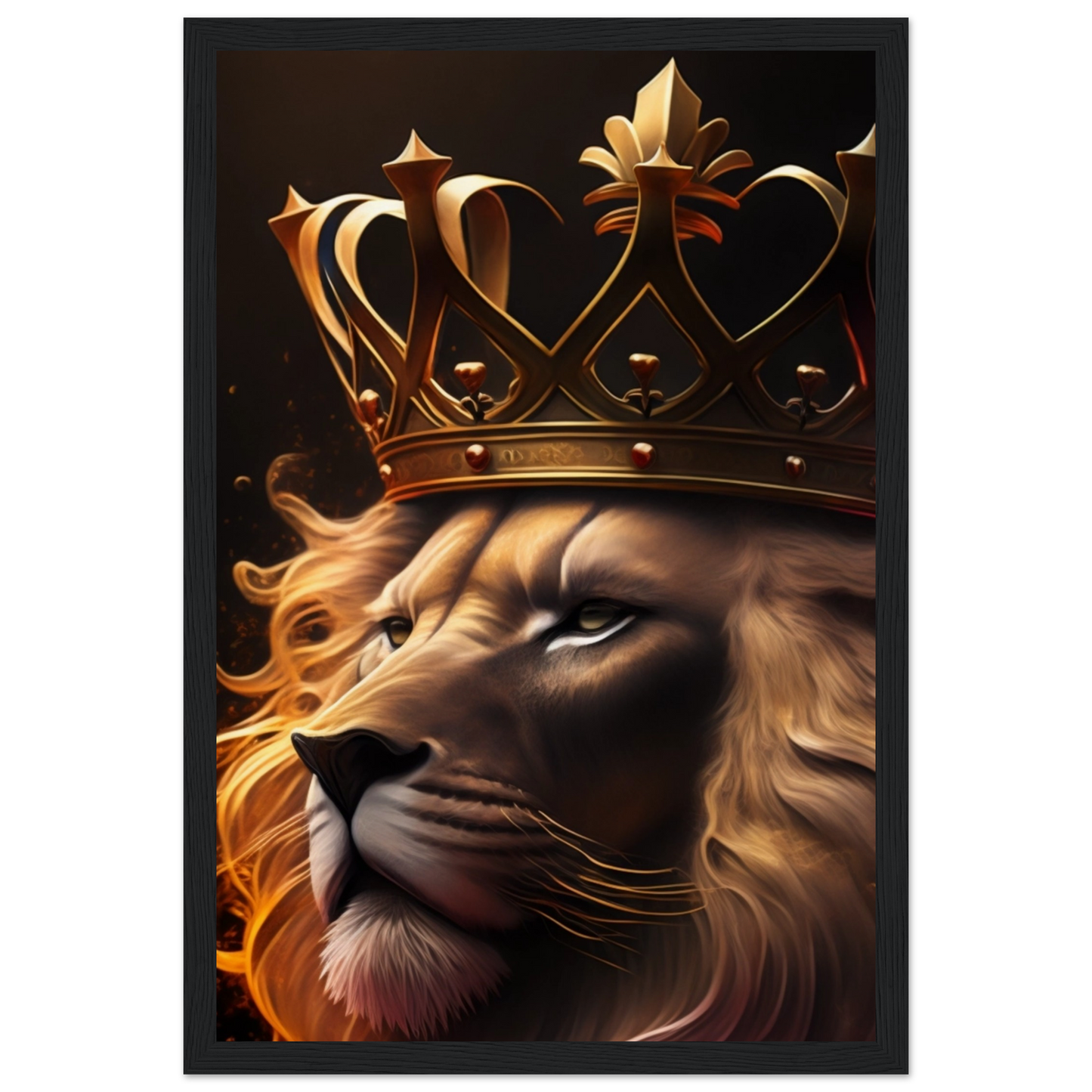 Abstract Lion Art - Museum-Quality Matte Paper Wooden Framed Poster