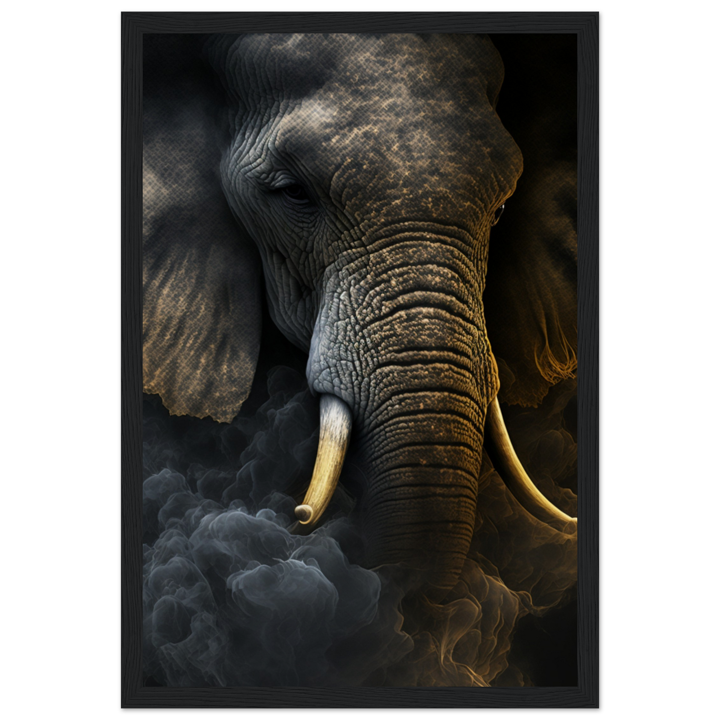 Abstract Elephant Art - Museum-Quality Matte Paper Wooden Framed Poster