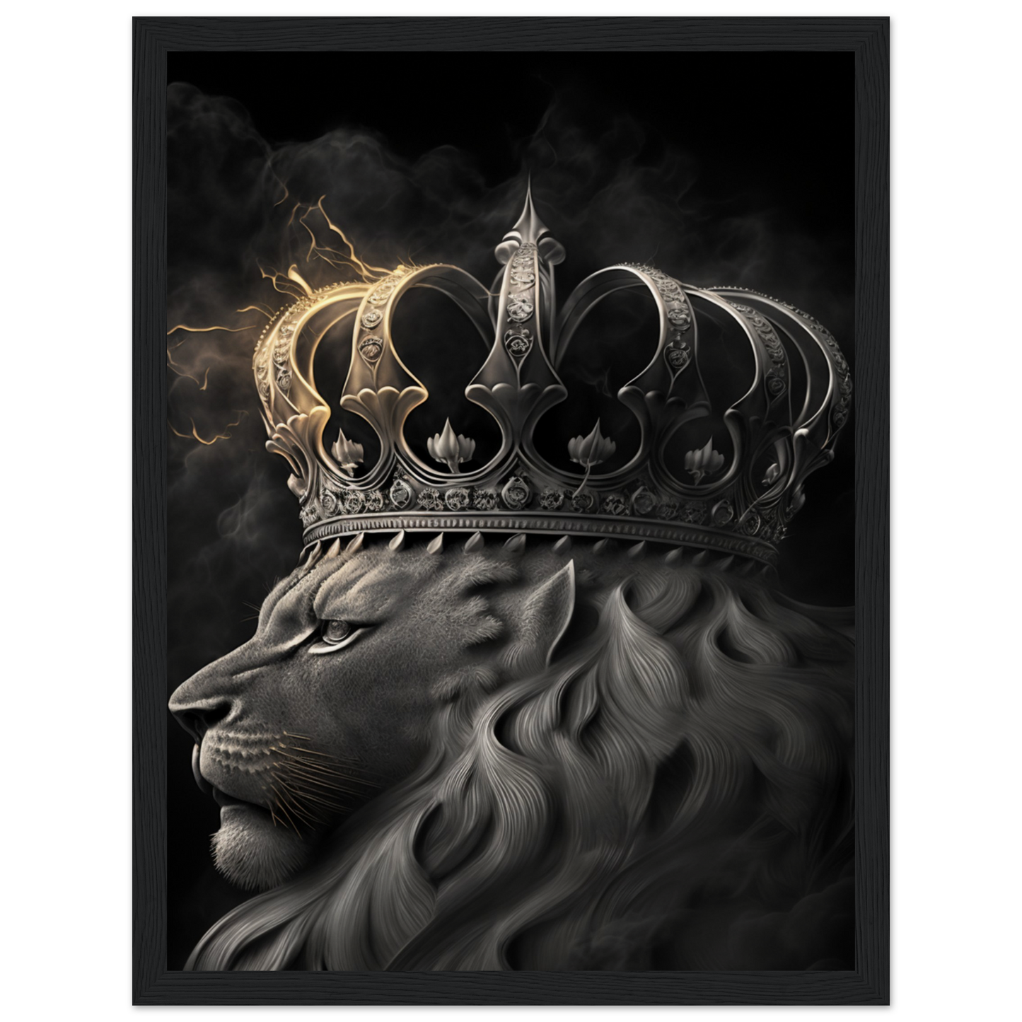 Abstract Lion Art - Museum-Quality Matte Paper Wooden Framed Poster